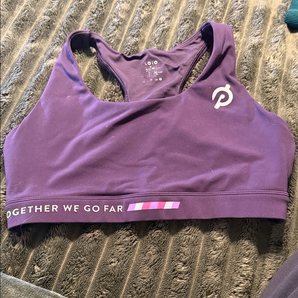 Peloton Purple Racerback Sports Bra with Motivational Trim